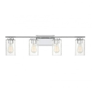 Meridian 4-Light Bathroom Vanity Light M80039CH 32 Inch 4 Light Chrome Bathroom Vanity Light Damp Rated