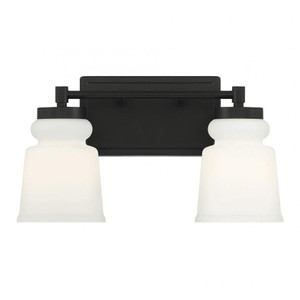 Meridian 2-Light Bathroom Vanity Light M80057MBK 14 Inch 2 Light Matte Black Bathroom Vanity Light Damp Rated