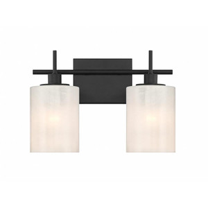 Meridian 2-Light Bathroom Vanity Light M80083MBK 14 Inch 2 Light Matte Black Bathroom Vanity Light Damp Rated
