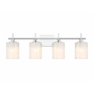 Meridian 4-Light Bathroom Vanity Light M80085CH 30 Inch 4 Light Chrome Bathroom Vanity Light Damp Rated