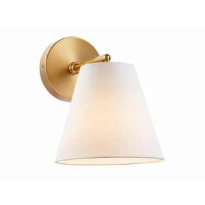 Meridian 1-Light Wall Sconce M90119NB 8 Inch 1 Light Natural Brass Sconce Damp Rated