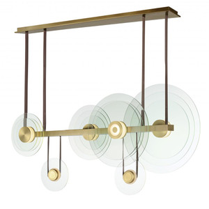 8 Inch Linear Pendant – Natural Aged Brass