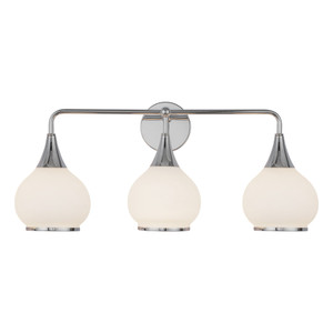 Hazel 26-in Chrome/Opal Matte Glass 3 Lights Vanity