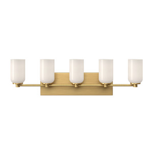 Nola 31-in Brushed Gold/Glossy Opal Glass Socket Vanity Light