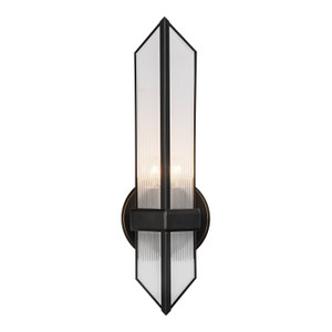 Cairo 4-in Ribbed Glass/Urban Bronze 1 Light Wall/Vanity