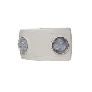 Nora NE-612LEDRCW Compact Dual Head LED Emergency Light with 4W Remote Capability, Self-Diagnostic, 120/277V, White