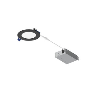 Nora NFLAT-R4TWB 4 inch FLAT Non-Metallic Can-less LED Downlight, Selectable CCT, 700lm / 10W, Black finish