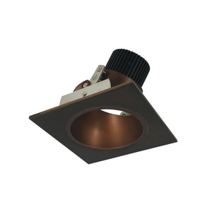 Nora NIO-4SD50XBZ 4 inch Iolite LED Square Adjustable Reflector with Round Aperture, 800lm / 14W, 5000K, Bronze Reflector / Bronze Flange