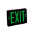 Nora NX-603-LED/BG Thermoplastic LED Exit Sign, Battery Backup, Green Letters / Black Housing, Battery Backup