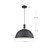 Archibald 16-in Brushed Nickel With Black Detail 1 Light Pendant