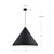 Dorothy 24-in Brushed Nickel With Black Detail 1 Light Pendant