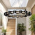 Nami 32-in Gloss Black LED Chandelier