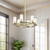 Revolve Clear Glass/Natural Brass 6 Lights Chandeliers