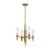 Torres 18-in Ribbed Glass/Vintage Brass 4 Lights Chandeliers