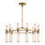 Edwin 38-in Vintage Brass/Frosted Ribbed Glass LED Chandeliers