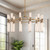 Edwin 38-in Vintage Brass/Frosted Ribbed Glass LED Chandeliers