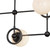 Fiore 42-in Matte Black/Glossy Opal Glass 4 Lights Chandelier