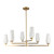 Krysta 35-in Brushed Gold/Opal Glass 6 Lights Chandelier