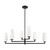 Krysta 35-in Matte Black/Opal Glass 6 Lights Chandelier