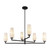 Krysta 35-in Matte Black/Opal Glass 6 Lights Chandelier