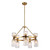Nelly 26-in Brushed Gold/Clear Ribbed Glass Socket Chandelier