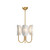 Seno 15-in Aged Gold/White Cotton Fabric 3 Lights Chandeliers