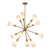 Cosmo 39-in Brushed Gold/Glossy Ribbed Opal Glass Socket Chandelier
