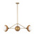 Perth 40-in Brushed Gold/Opal Glass 3 Lights Chandelier