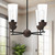 Emil 25-in Matte Black/Walnut 4 Lights Chandeliers