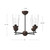 Emil 25-in Matte Black/Walnut 4 Lights Chandeliers