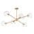 Willow 37-in Brushed Gold/Clear Glass 6 Lights Chandeliers