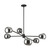 Willow 37-in Matte Black/Smoked Solid Glass 6 Lights Chandeliers