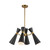 Blake 24-in Matte Black/Aged Gold Socket Chandelier