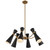 Blake 32-in Matte Black/Aged Gold Socket Chandelier