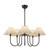 Rosemary 31-in Matte Black/Folded White Socket Chandelier