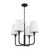 Plisse 23-in Matte Black/Opal Matte Glass 4 Lights Chandeliers