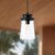 Quincy 6-in Clear Bubble Glass/Textured Black 1 Light Exterior Pendant