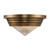 Willard 10-in Vintage Brass/Prismatic Glass 1 Light Flush Mount