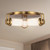 Wynwood 17-in Vintage Brass/Glossy Opal 3 Lights Flush Mount