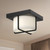 Regalo 7-in Black/Opal Glass LED Flush Mount
