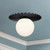 Plume 14-in Matte Black/Opal Matte Glass 1 Light Flush Mount