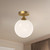 Nouveau 8-in Aged Gold/Opal Matte Glass 1 Light Flush Mount