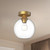 Castilla 8-in Aged Gold/Clear Glass 1 Light Flush Mount