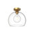 Castilla 12-in Aged Gold/Clear Glass 1 Light Flush Mount