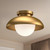 Rubio 12-in Aged Gold/Opal Matte Glass 1 Light Flush Mount