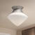 Nora 8-in Brushed Nickel/Opal Matte Glass 1 Light Flush Mount