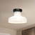 Westlake 11-in Glossy Opal Glass/Matte Black 1 Light Flush Mount