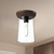 Emil 7-in Matte Black/Walnut 1 Light Flush Mount