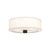 Theo 24-in Matte Black/White Linen 3 Lights Flush Mount