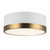 Brisbane 12-in Aged Gold/White 2 Lights Flush Mount